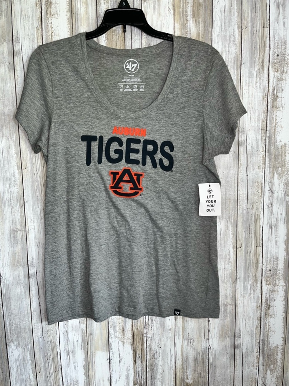 Auburn Tigers T Shirt Womens Medium NWT 47 Brand Gray College Football